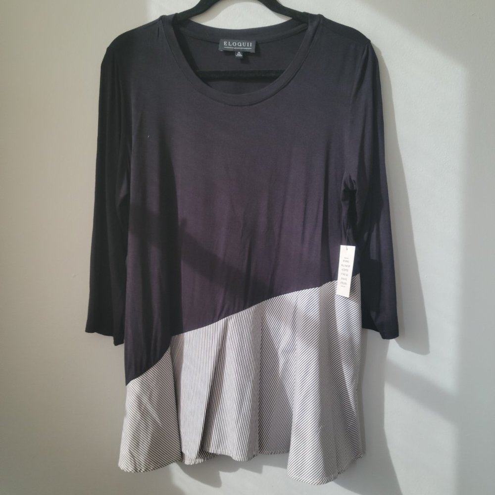 Eloquii Top with Asymmetrical Bottom Detail (NWT)